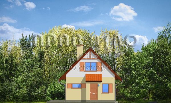 Проект компактного газобетонного дома S8-93-2 (Смык)