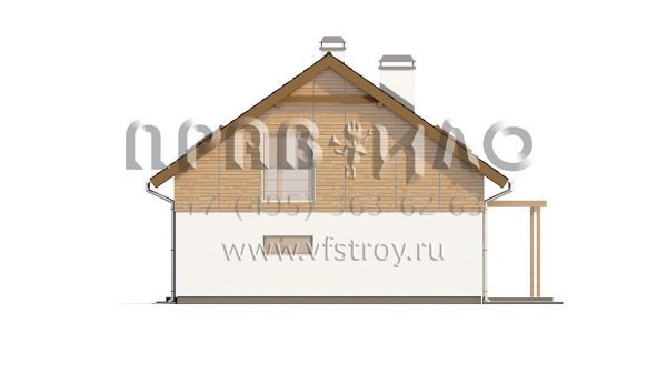 Проект дома с деревянной отделкой мансардного этажа  S3-205 (Z130)