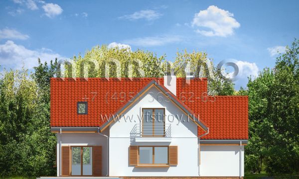 Проект керамоблочного дома с угловой террасой S8-216-3 (Счастливчик)