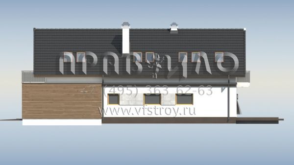 Проект загородного дома для узкого участка  S3-214 (Z294)
