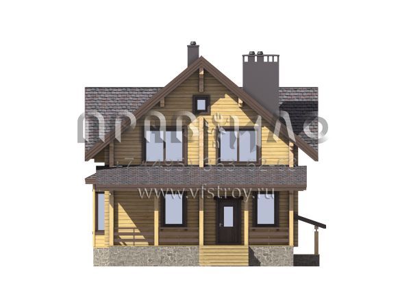 Деревянный загородный дом с цокольным этажом S7-243 (1-42a.1)