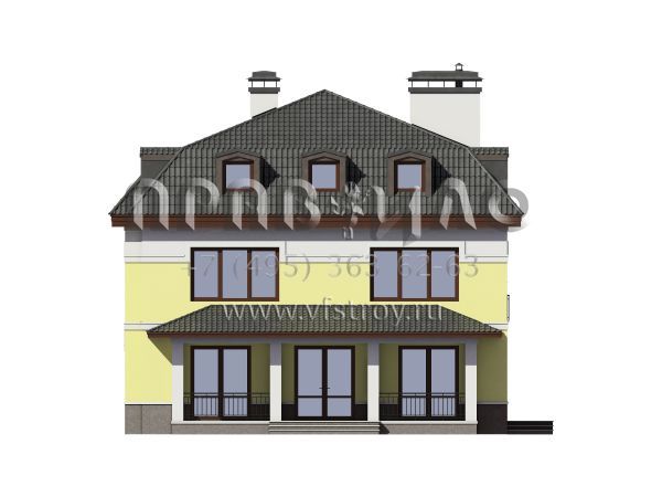 Проект трехэтажного загородного дома из газобетона/кирпича S7-368 (5-03а)