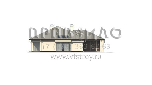 Проект классического одноэтажного дома с тремя спальнями и гаражом на две автомашины S3-176-1 (Z200 L +100)