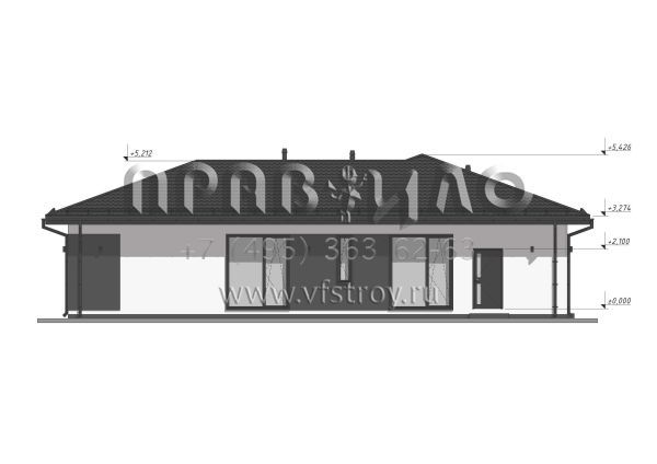 Проект одноэтажного дома с террасой S-149