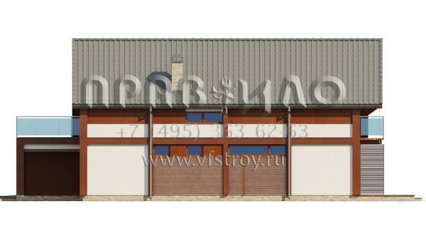 Проект современного коттеджа с гаражом на два автомобиля S3-206-3 (ZX50)