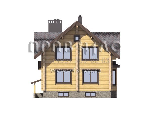 Деревянный загородный дом с цокольным этажом S7-243 (1-42a.1)