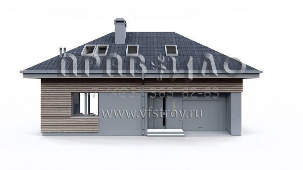 Проект одноэтажного дома с мансардой, гаражом и камином S3-154-7 (z491)