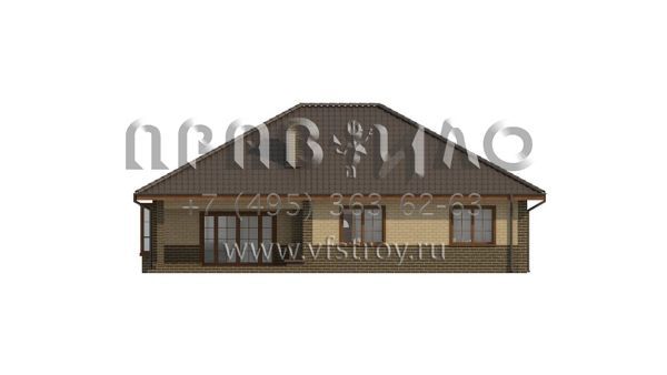 Проект четырехкомнатного одноэтажного дома с каминами в гостиной и на террасе S3-136 (Z10 K)