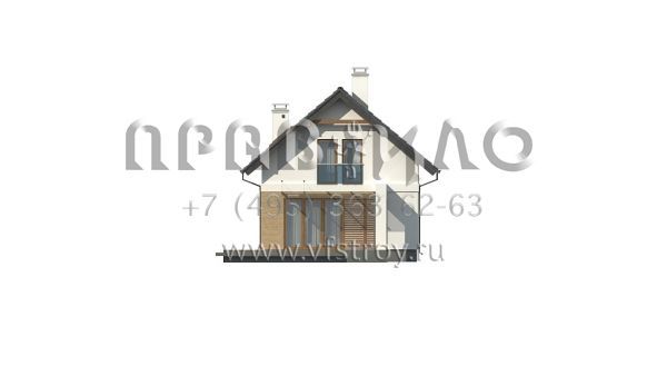 Проект коттеджа с чердачной мансардой и балконом S3-127-3 (Z177 GL)