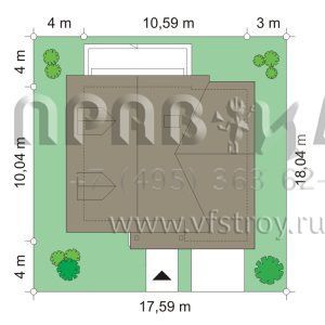  Проект коттеджа с балконом  S8-142 (Алиция)