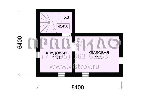 Проект деревянного загородного дома с большим подвалом S7-198 (1-14)