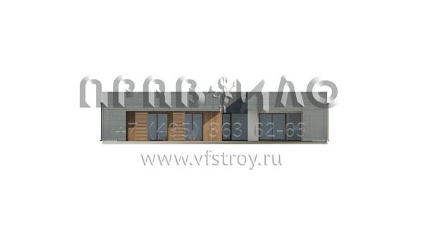 Проект стильного одноэтажного дома с гаражом и с внутренним двориком S3-188-5 (Zx118)