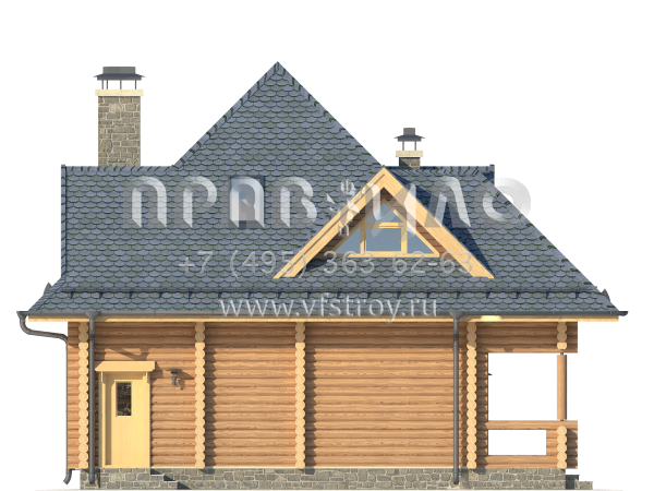Экономичный деревянный дом с шатровой кровлей S7-126 (1-32)