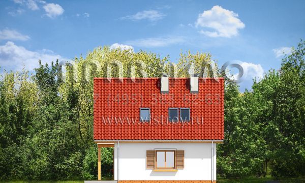 Проект приусадебного домика с террасой S8-93 (Миленький)