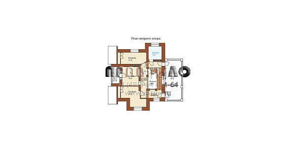 Проект коттеджа из поризованного камня J-160-1K