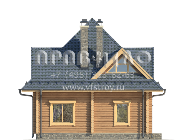 Экономичный деревянный дом с увеличенной гостиной S7-128 (1-32а)