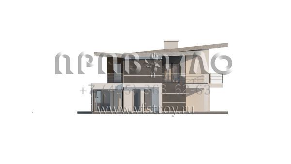 Проект двухэтажного дома с верхней террасой и большим гаражом S3-278 (Zx22)