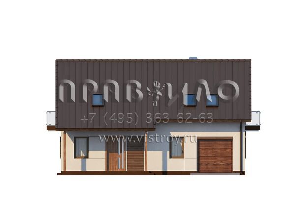 Проект загородного дома со скатной кровлей и гаражом на одну машину S3-190 (Z133)