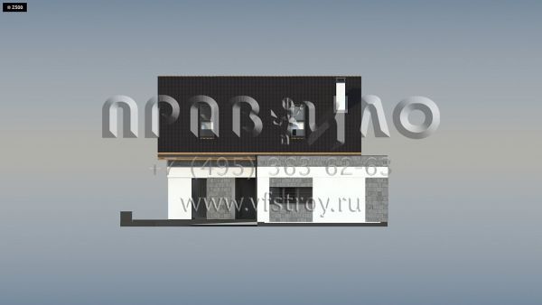 Проект современного мансардного дома с пристроенным гаражом S3-177-4 (Z371)