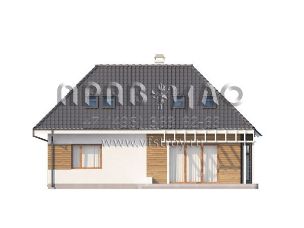 Проект квадратного в плане комфортабельного дома S3-182 (Z104)