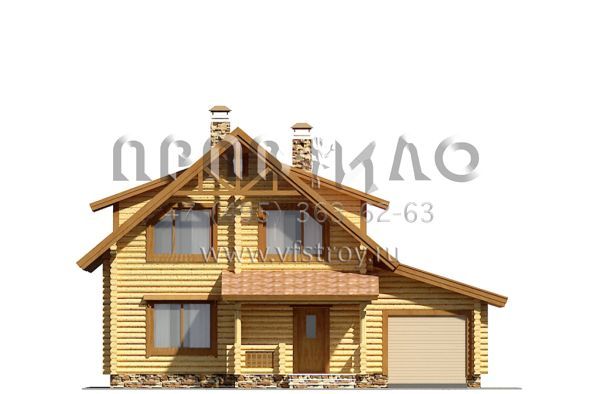 Проект деревянного дома с гаражом S7-157(1-22)