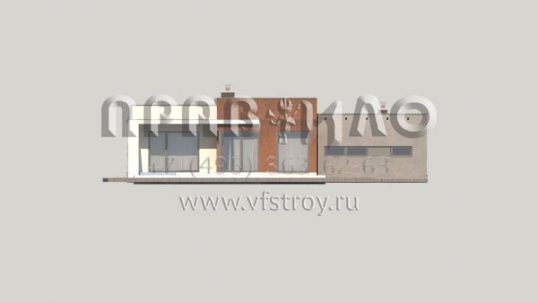 Проект особняка в стиле хай-тек с плоской кровлей S3-164-1 (ZX104)