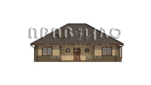 Проект четырехкомнатного одноэтажного дома с каминами в гостиной и на террасе S3-136 (Z10 K)