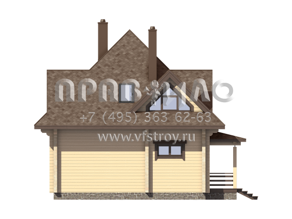 Проект дома из бруса с шатровой крышей S7-126 (1-37)
