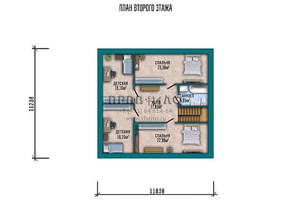 Проект лаконичного дома с террасой и мансардным этажом S2-212 (065-212-1М)