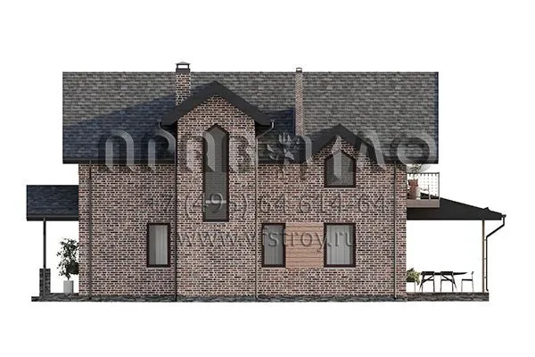 Проект современного дома с мансардным этажом и комбинированной кровлей S2-179 (318-179-1М)